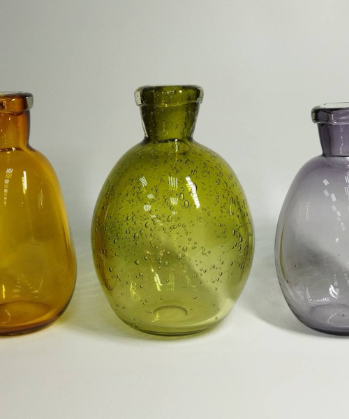 декоративные бутыли из стекла с пузырями